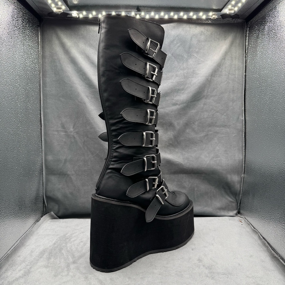 Demonia Swing-815 Knee High Platform Wedge Boots … - image 7